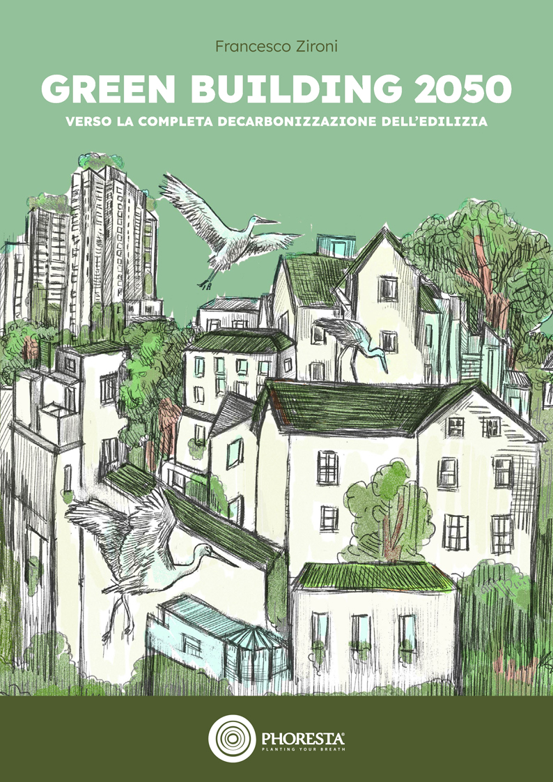 Copertina del libro green building 2050 verso la completa decarbonizzazione dell'edilizia